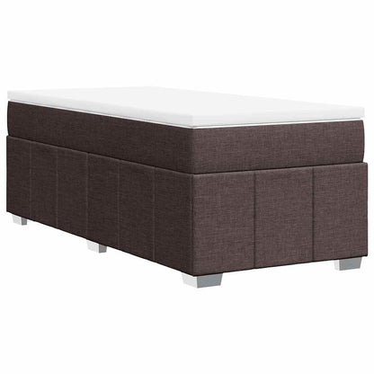 Boxspring met matras stof donkerbruin 100x200 cm