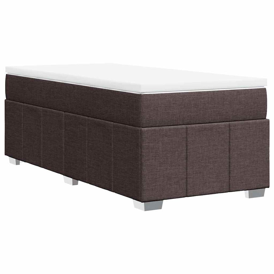 Boxspring met matras stof donkerbruin 100x200 cm
