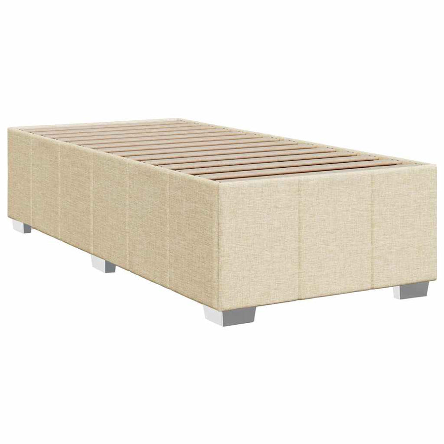 Boxspring met matras stof crèmekleurig 100x200 cm