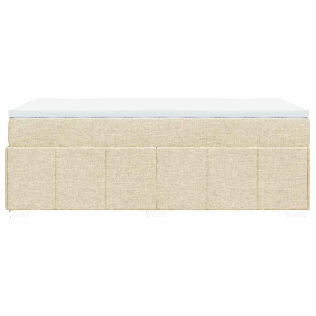 Boxspring met matras stof crèmekleurig 100x200 cm