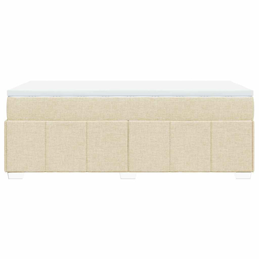 Boxspring met matras stof crèmekleurig 100x200 cm