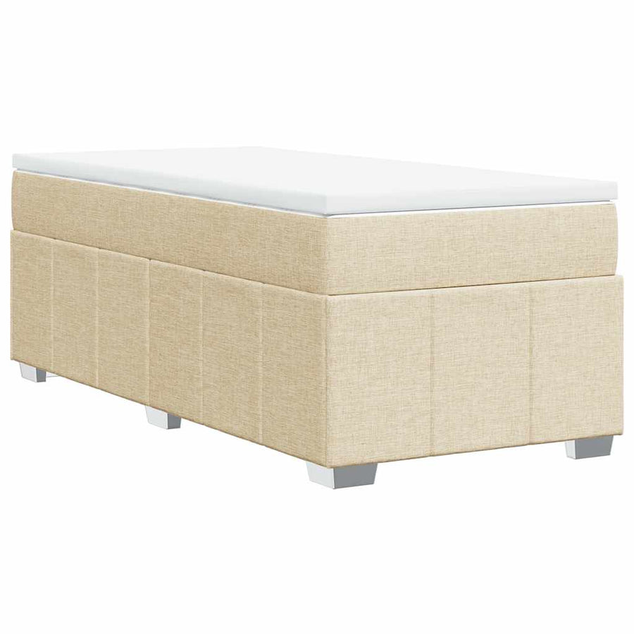 Boxspring met matras stof crèmekleurig 100x200 cm