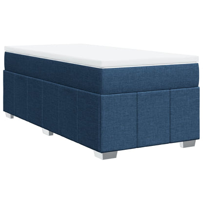 Boxspring met matras stof blauw 100x200 cm