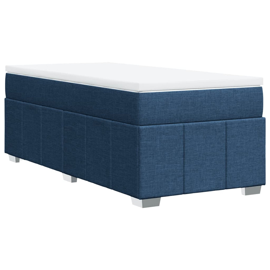 Boxspring met matras stof blauw 100x200 cm