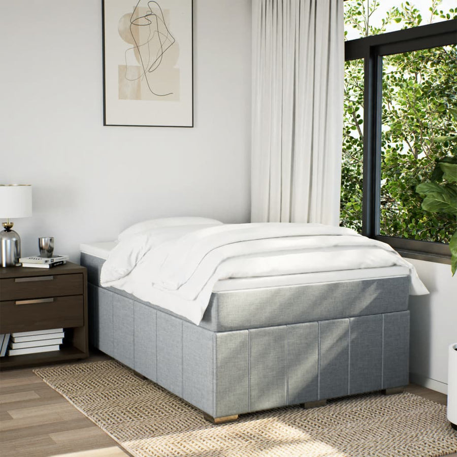 Boxspring met matras stof lichtgrijs 120x190 cm