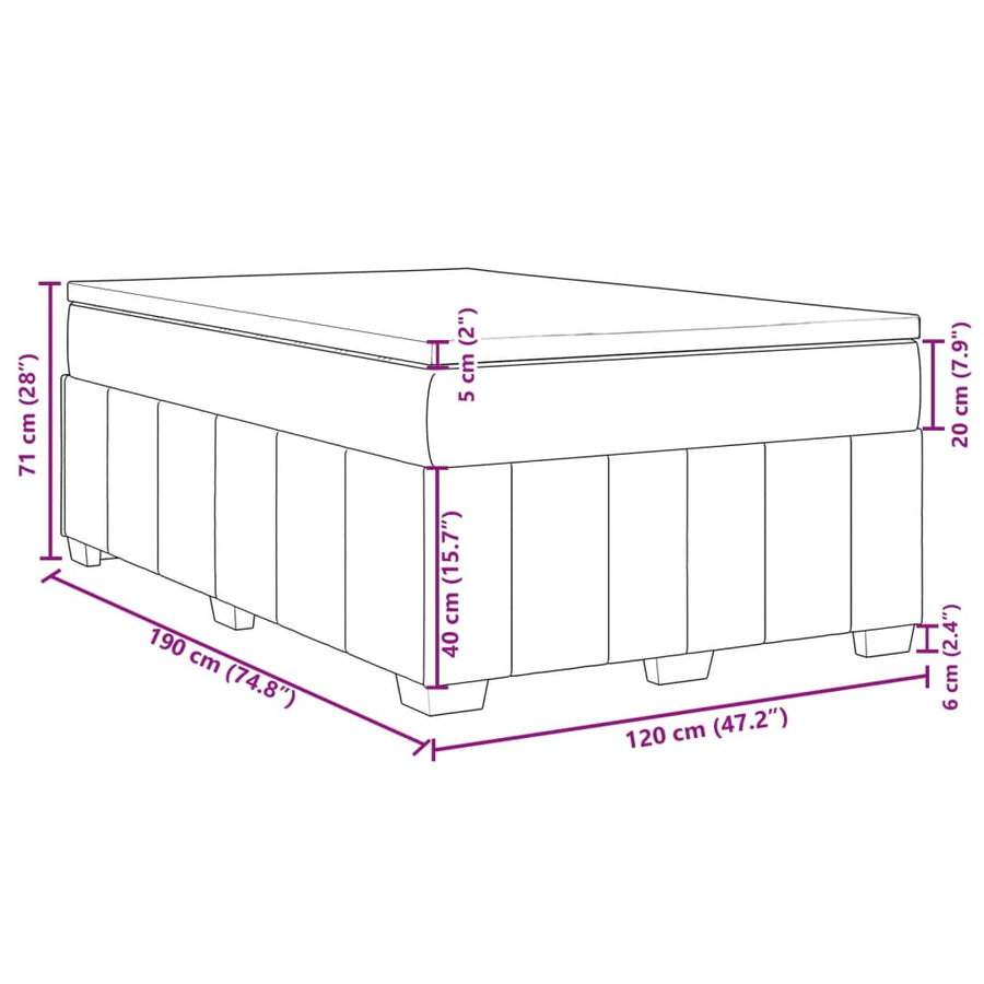 Boxspring met matras stof lichtgrijs 120x190 cm