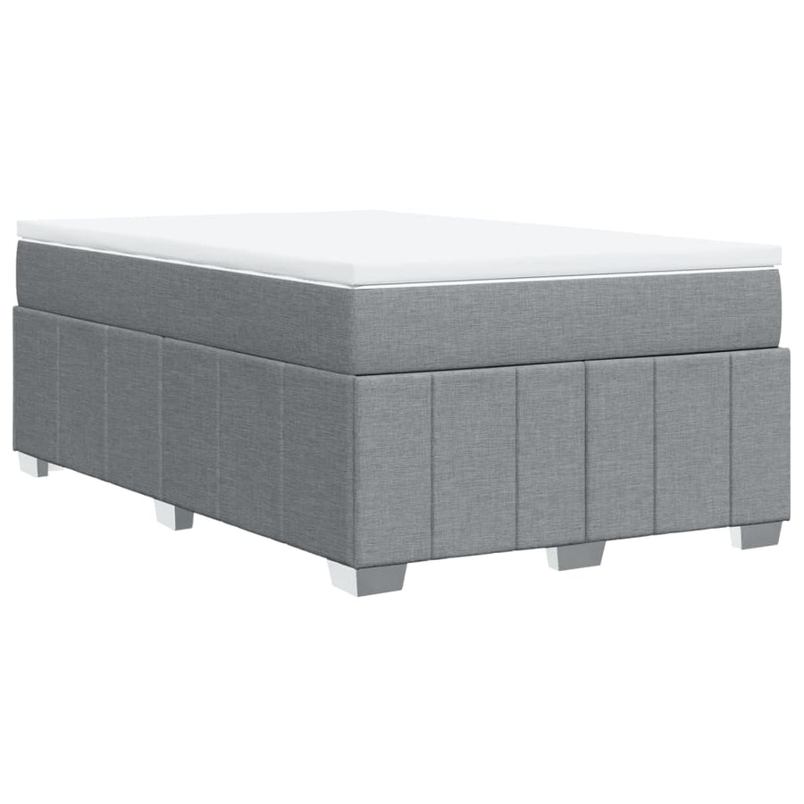Boxspring met matras stof lichtgrijs 120x190 cm