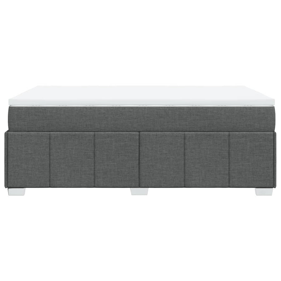 Boxspring met matras stof donkergrijs 120x190 cm