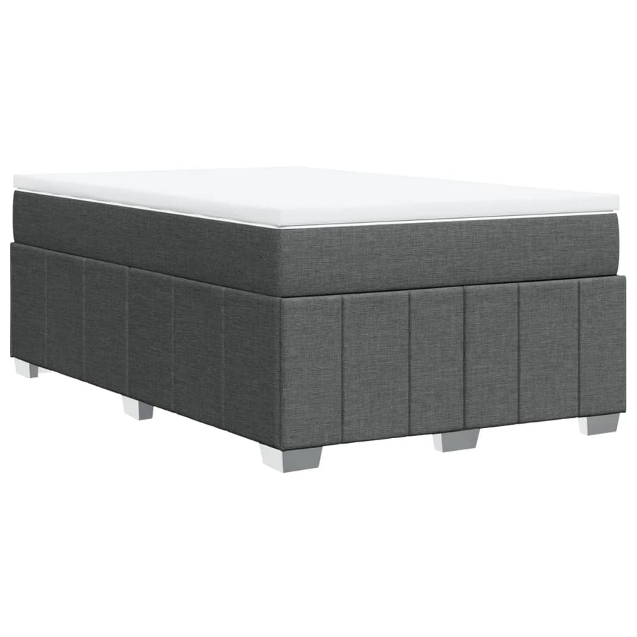 Boxspring met matras stof donkergrijs 120x190 cm