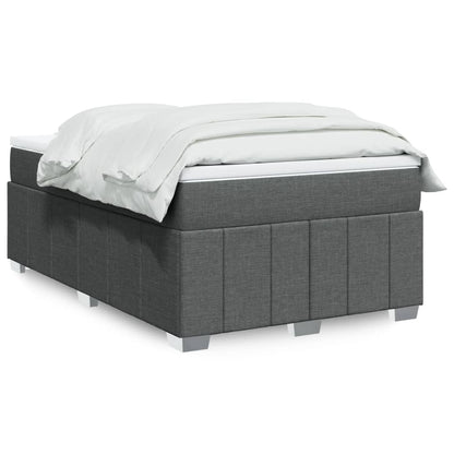Boxspring met matras stof donkergrijs 120x190 cm