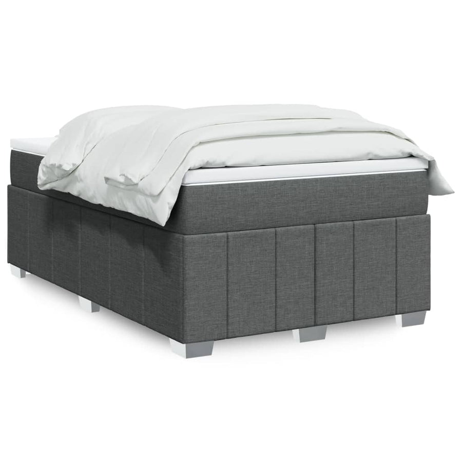 Boxspring met matras stof donkergrijs 120x190 cm