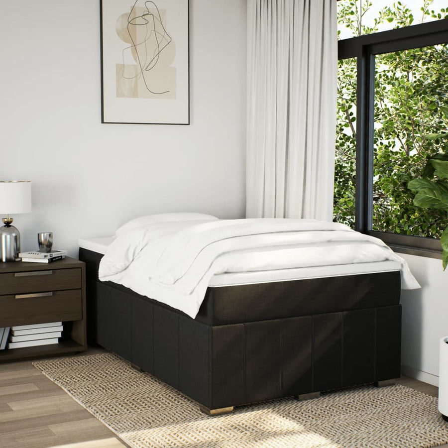 Boxspring met matras stof zwart 120x190 cm