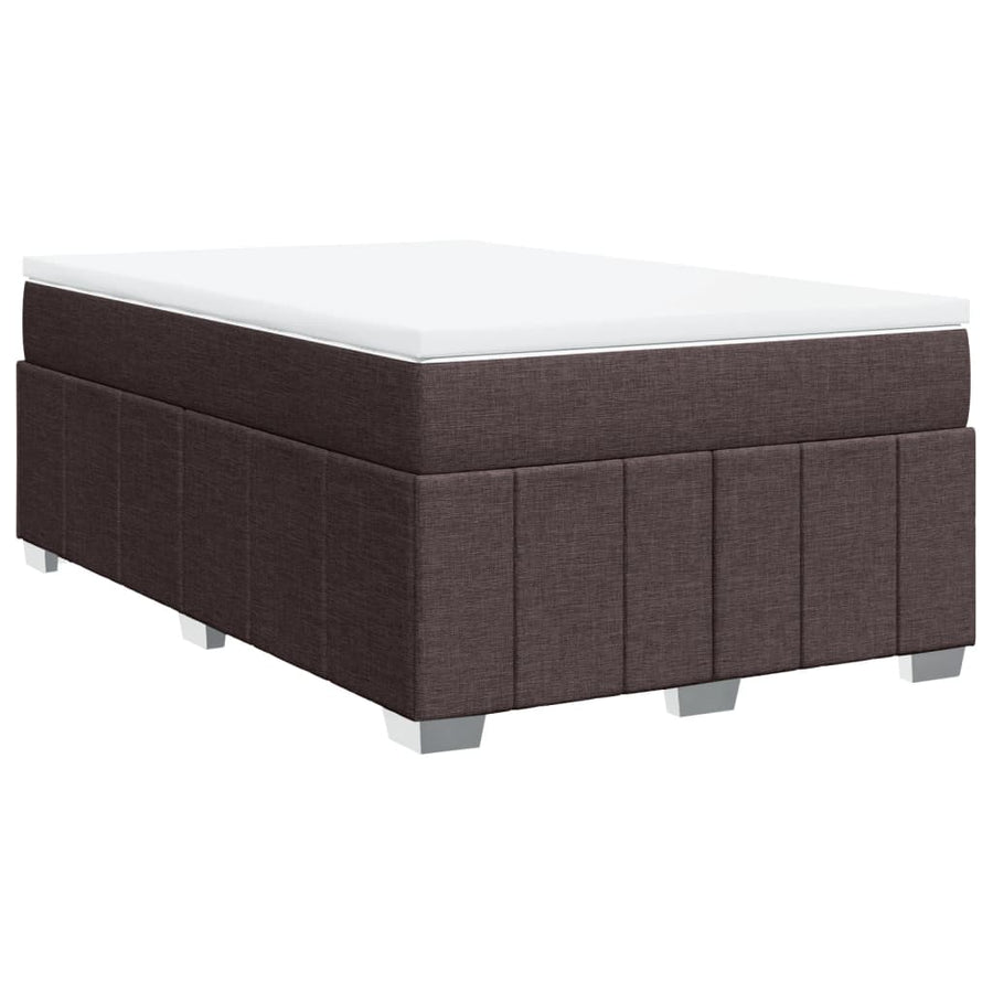 Boxspring met matras stof donkerbruin 120x190 cm