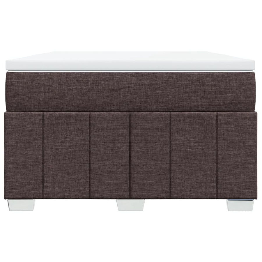 Boxspring met matras stof donkerbruin 120x190 cm