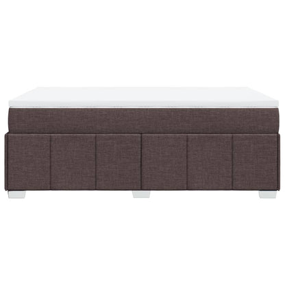 Boxspring met matras stof donkerbruin 120x190 cm