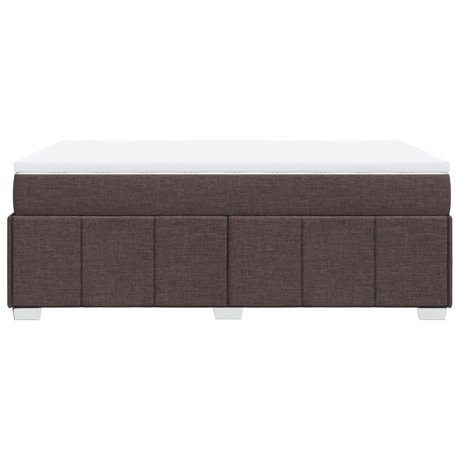 Boxspring met matras stof donkerbruin 120x190 cm