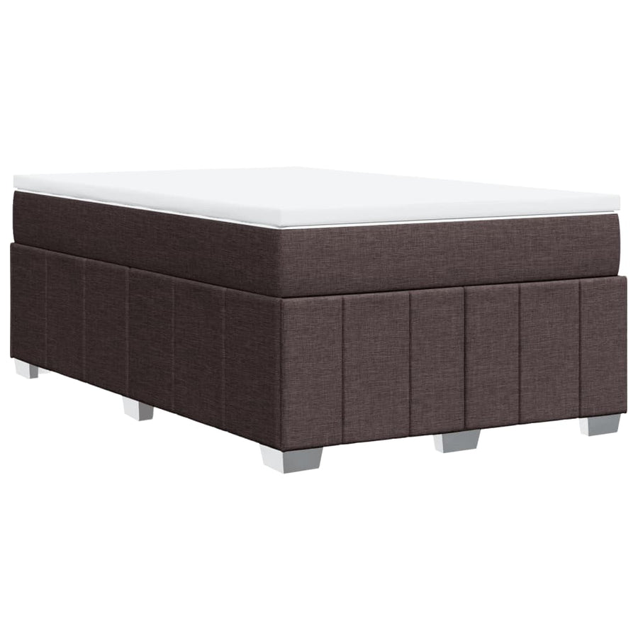 Boxspring met matras stof donkerbruin 120x190 cm