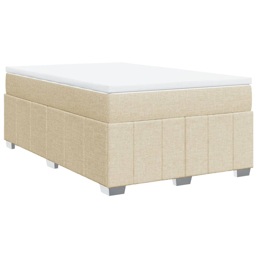 Boxspring met matras stof crèmekleurig 120x190 cm