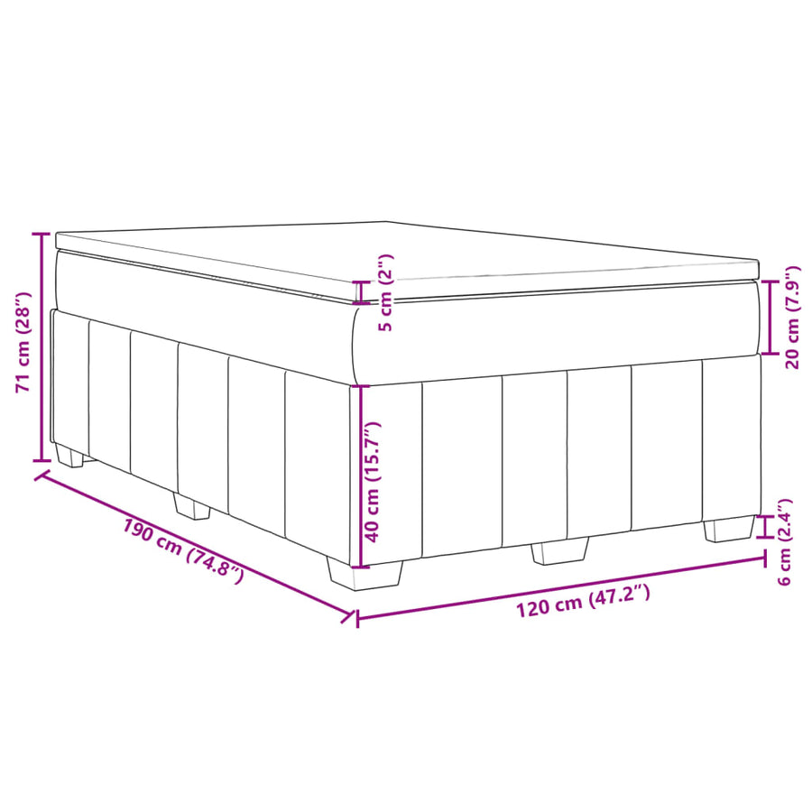 Boxspring met matras stof crèmekleurig 120x190 cm