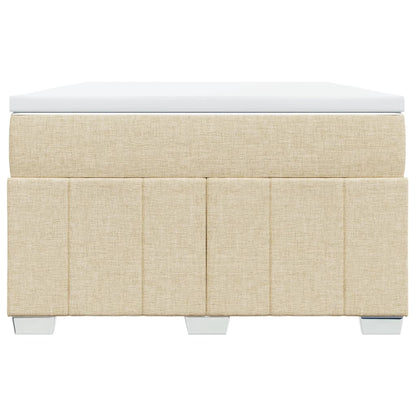 Boxspring met matras stof crèmekleurig 120x190 cm