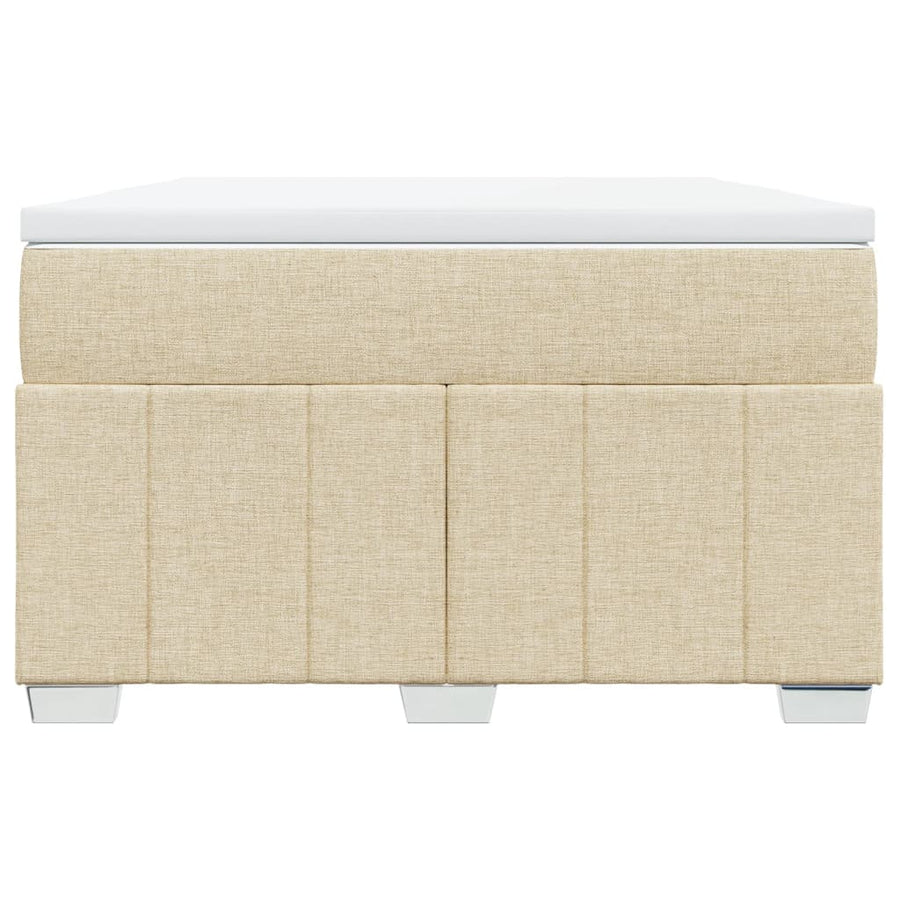 Boxspring met matras stof crèmekleurig 120x190 cm