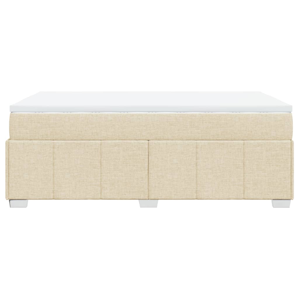 Boxspring met matras stof crèmekleurig 120x190 cm