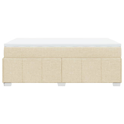 Boxspring met matras stof crèmekleurig 120x190 cm