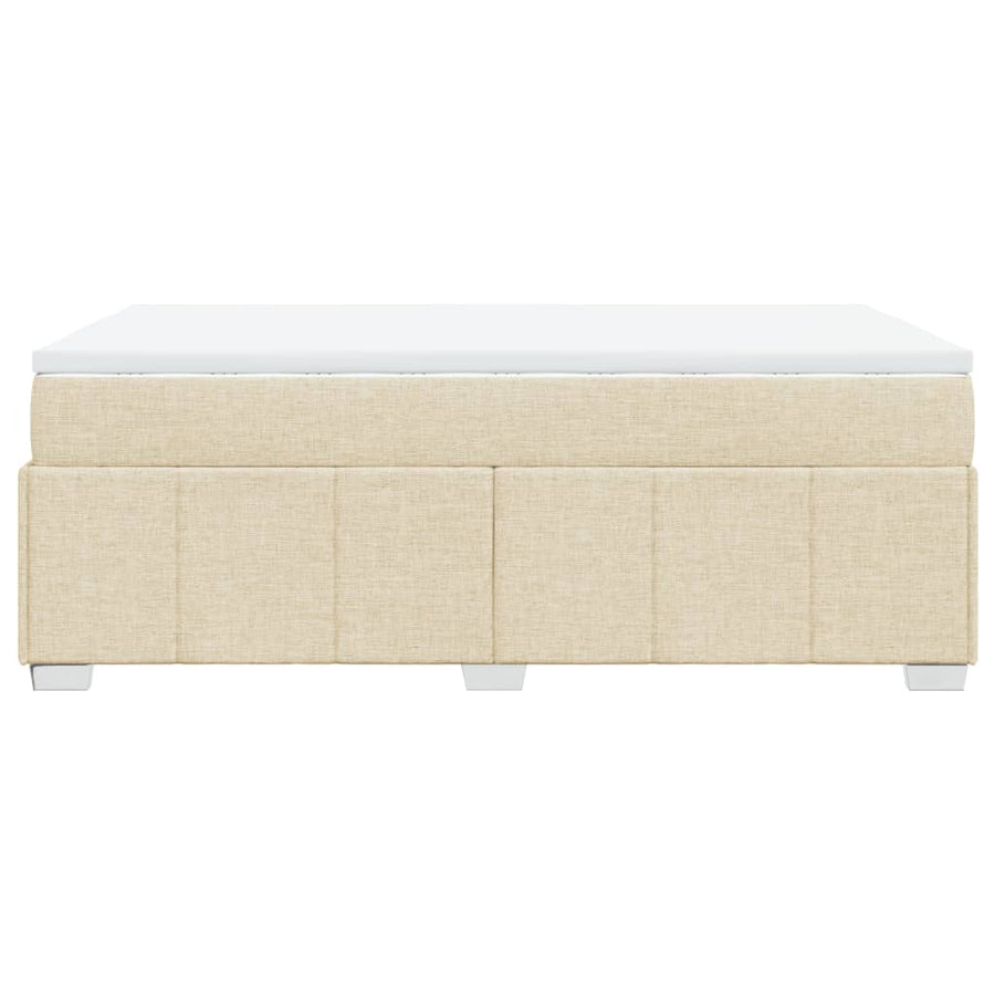Boxspring met matras stof crèmekleurig 120x190 cm