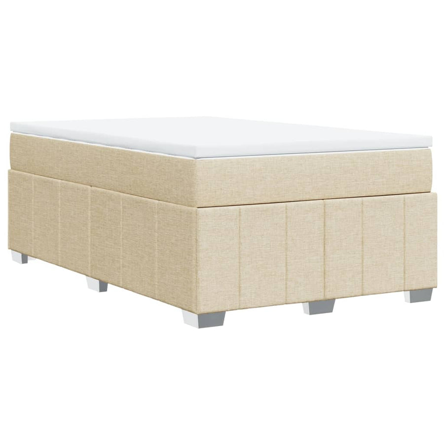 Boxspring met matras stof crèmekleurig 120x190 cm
