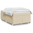 Boxspring met matras stof crèmekleurig 120x190 cm
