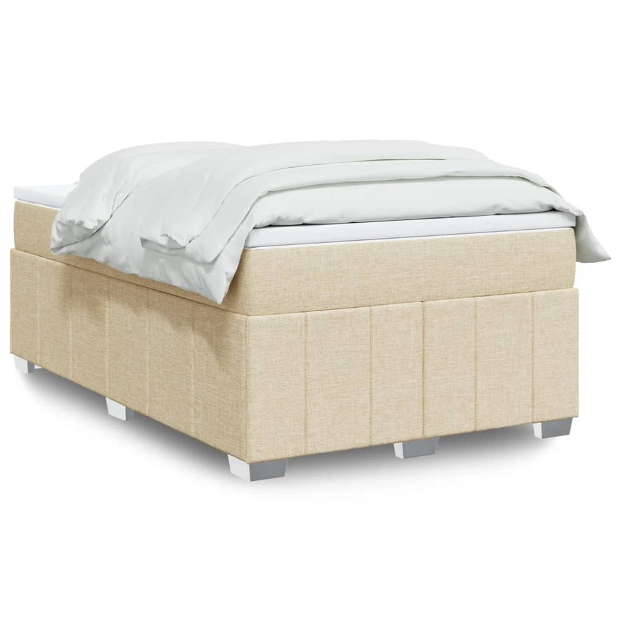 Boxspring met matras stof crèmekleurig 120x190 cm