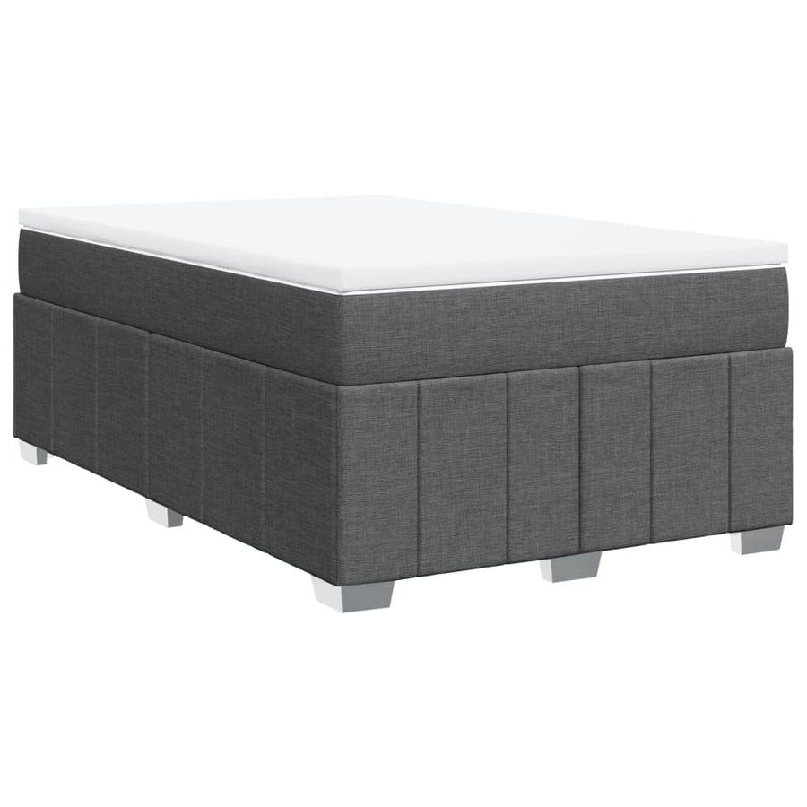 Boxspring met matras stof donkergrijs 120x200 cm