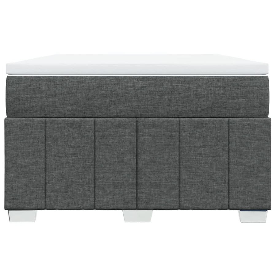 Boxspring met matras stof donkergrijs 120x200 cm