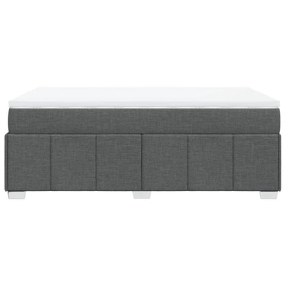 Boxspring met matras stof donkergrijs 120x200 cm