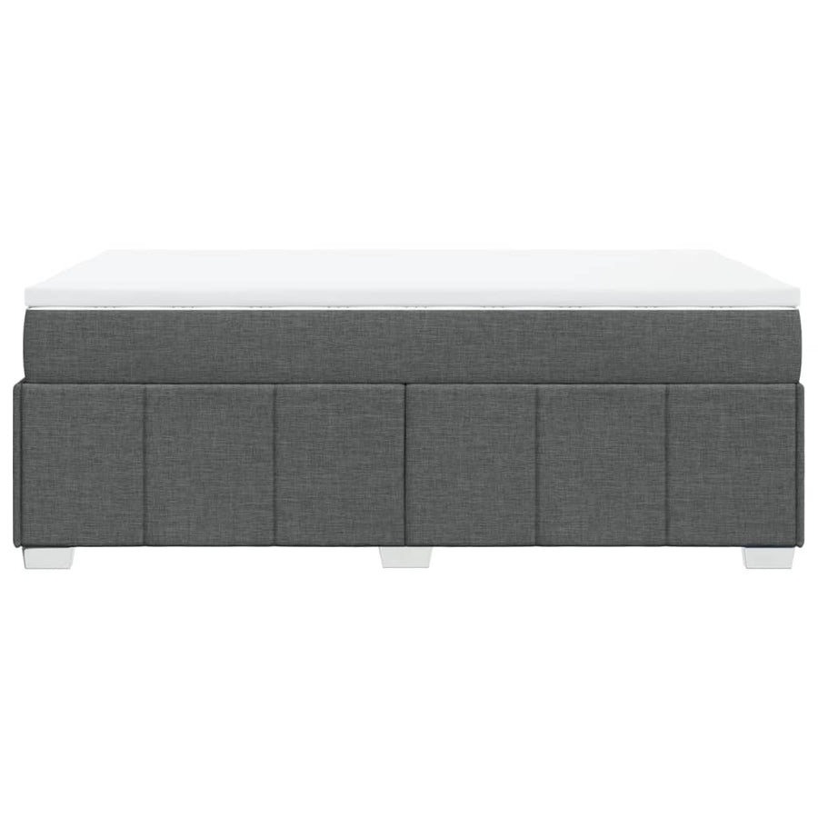Boxspring met matras stof donkergrijs 120x200 cm