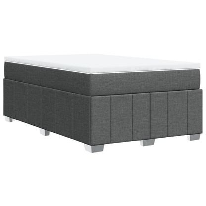 Boxspring met matras stof donkergrijs 120x200 cm