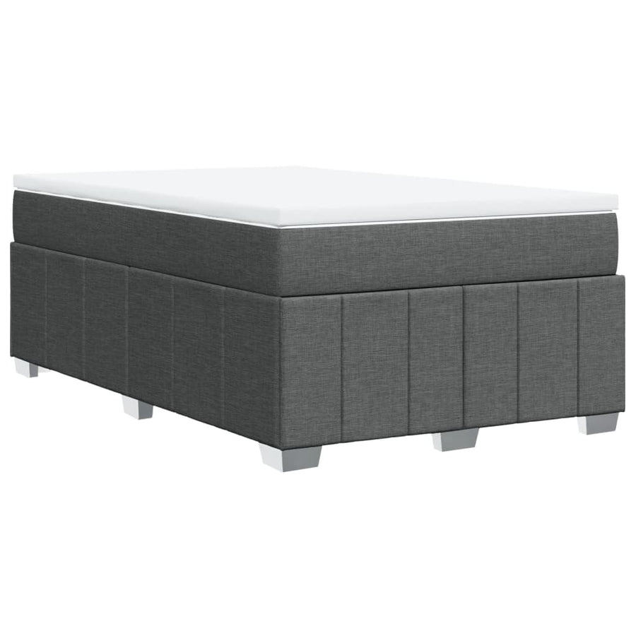 Boxspring met matras stof donkergrijs 120x200 cm