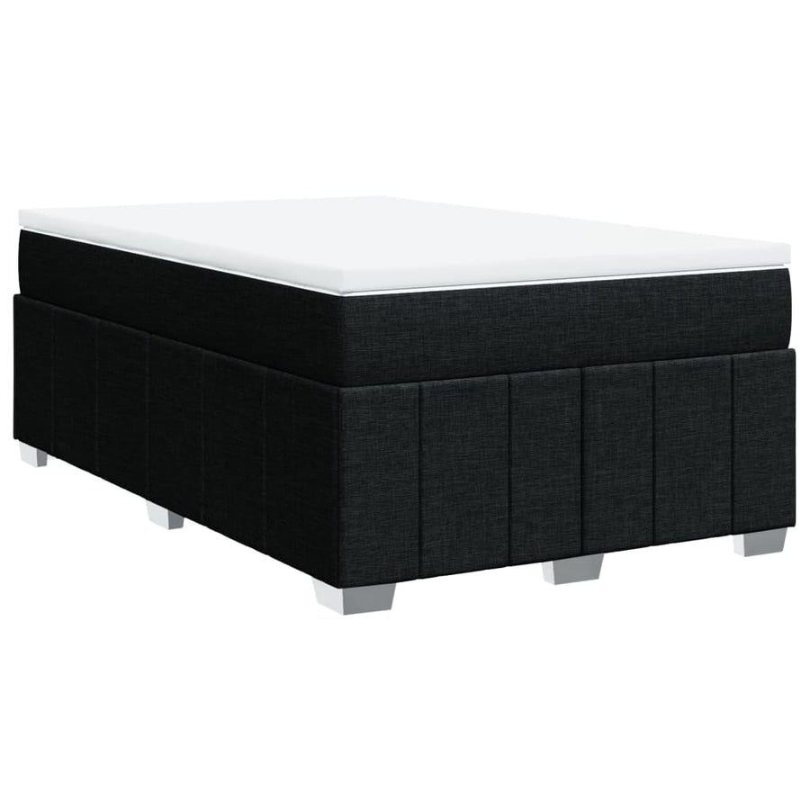 Boxspring met matras stof zwart 120x200 cm