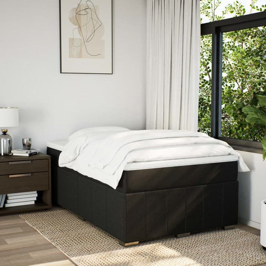 Boxspring met matras stof zwart 120x200 cm