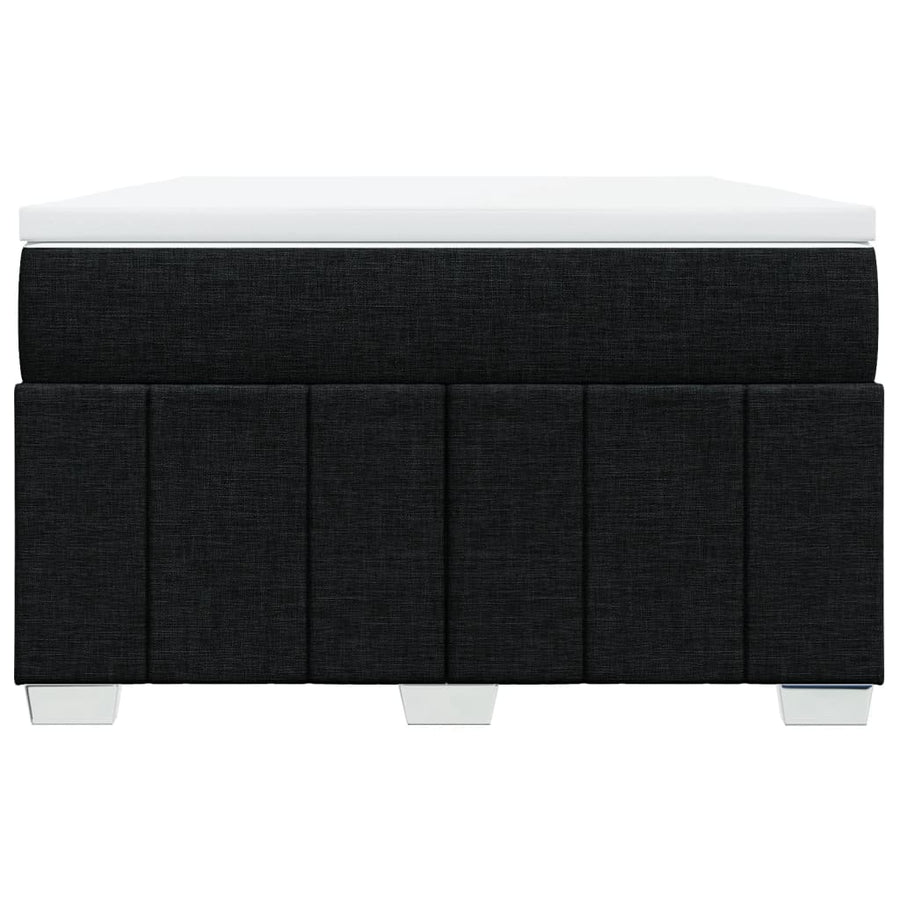 Boxspring met matras stof zwart 120x200 cm
