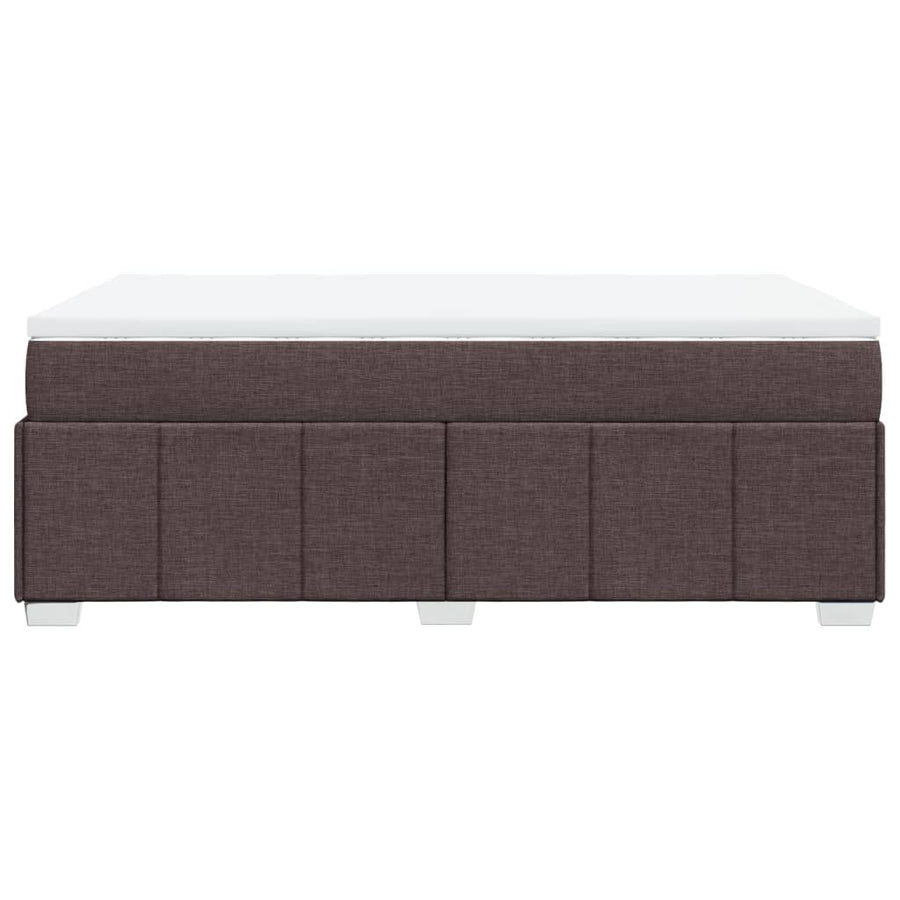 Boxspring met matras stof donkerbruin 120x200 cm