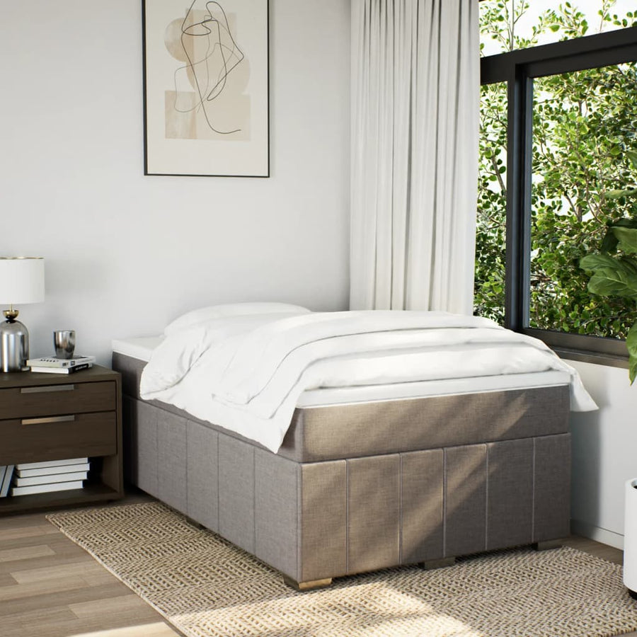 Boxspring met matras stof taupe 120x200 cm