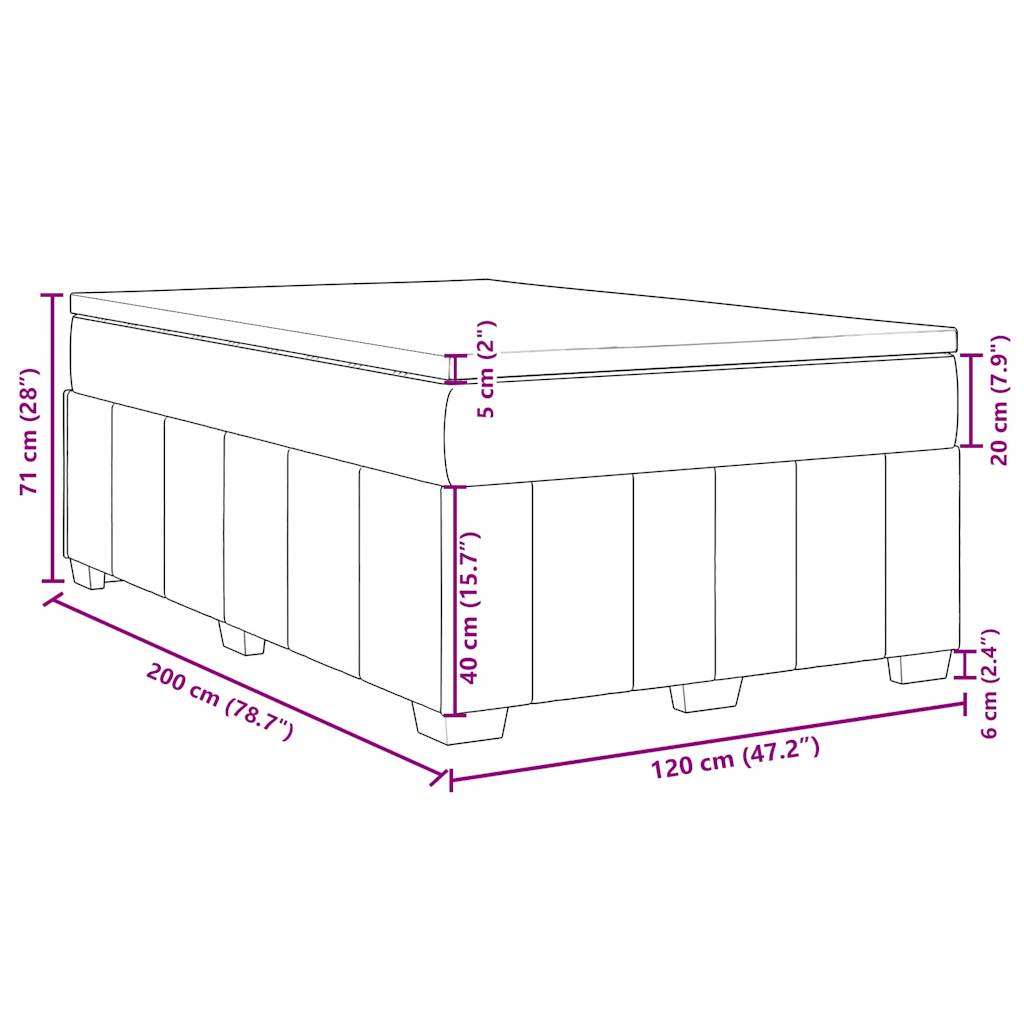 Boxspring Met Matras Stof Kleurig 120 x 200 cm