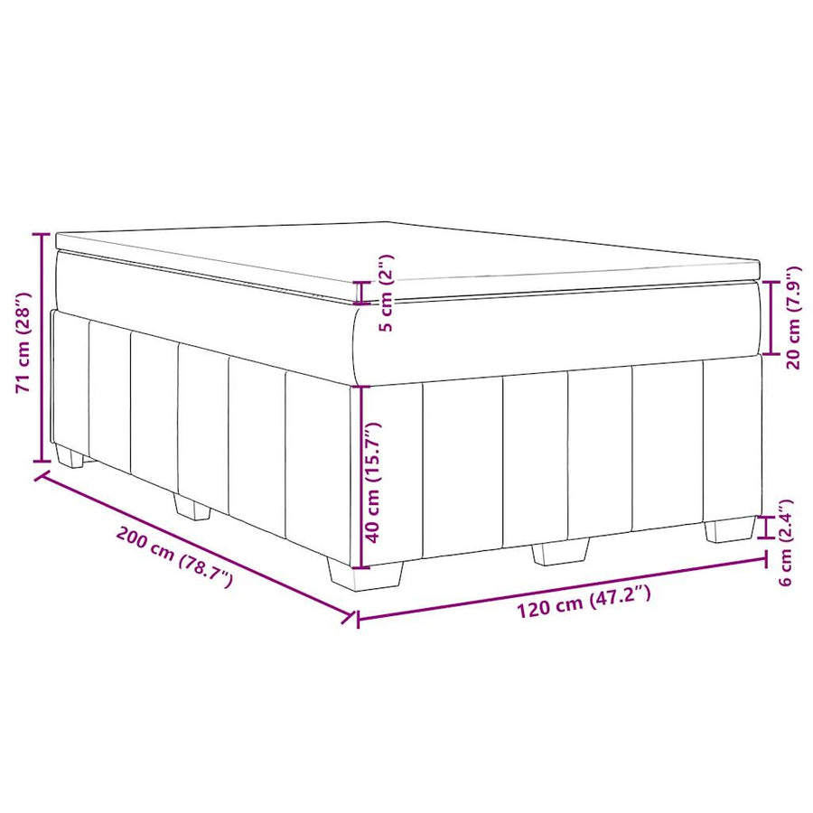 Boxspring Met Matras Stof Kleurig 120 x 200 cm