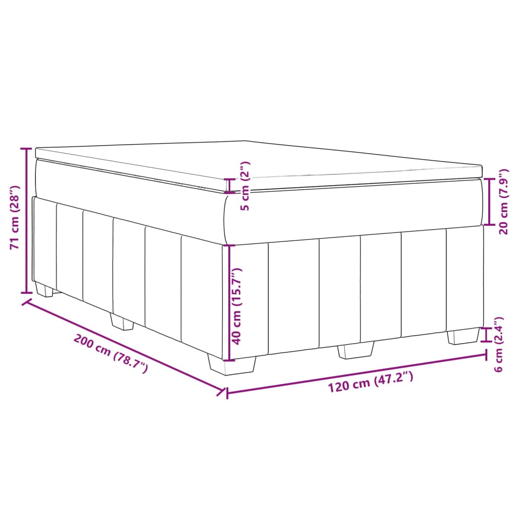 Boxspring Met Matras Stof 120 x 200 cm