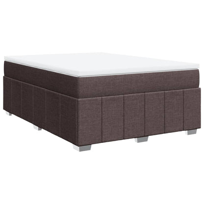 Boxspring met matras stof donkerbruin 140x190 cm