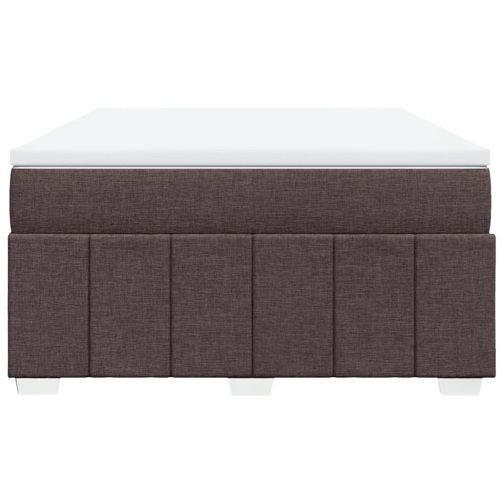 Boxspring met matras stof donkerbruin 140x190 cm