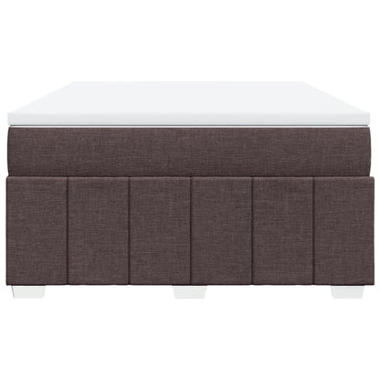 Boxspring met matras stof donkerbruin 140x190 cm