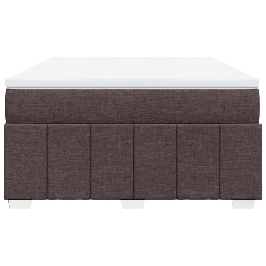 Boxspring met matras stof donkerbruin 140x190 cm