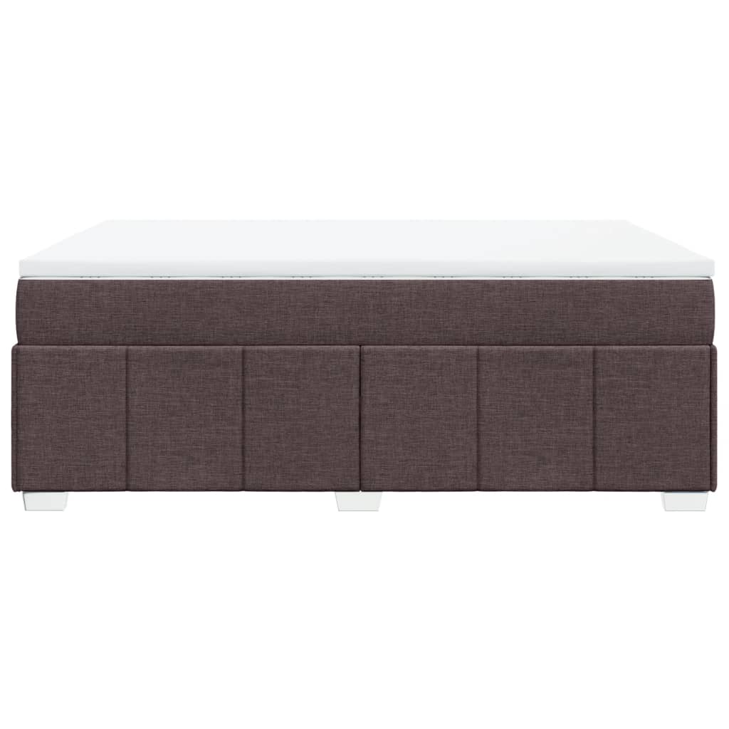 Boxspring met matras stof donkerbruin 140x190 cm
